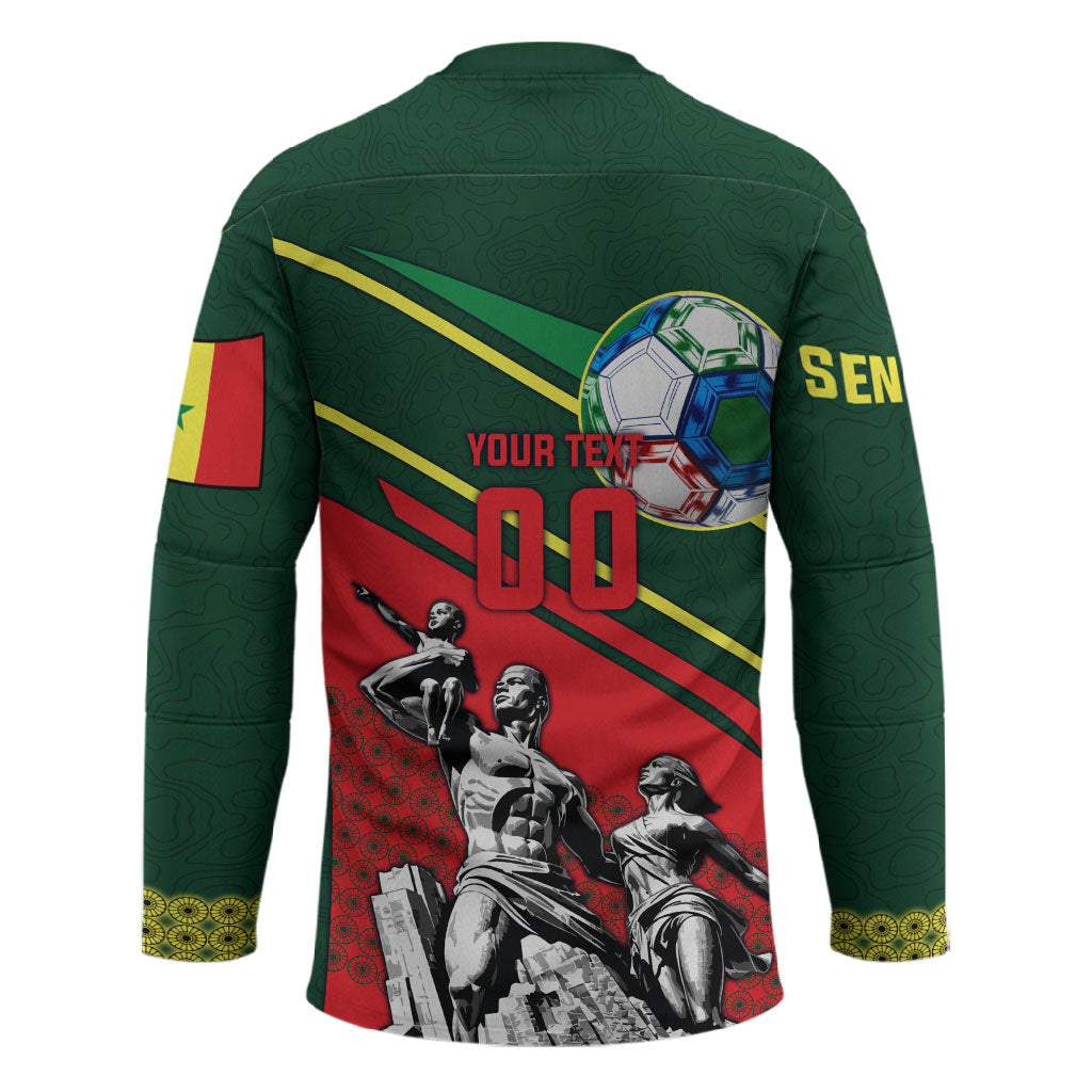 Custom Senegal Champions Football 2026 Hockey Jersey Teranga Lions G.O.A.T Mascot - African Renaissance Monument