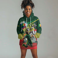Custom Senegal Champions Football 2026 Hoodie Dress Teranga Lions G.O.A.T Mascot - African Renaissance Monument