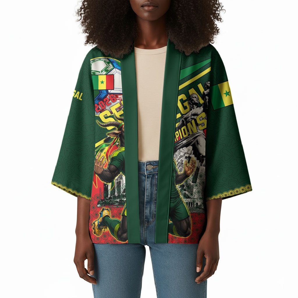 Custom Senegal Champions Football 2026 Kimono Teranga Lions G.O.A.T Mascot - African Renaissance Monument