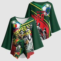 Custom Senegal Champions Football 2026 Kimono Sleeve Blouse Teranga Lions G.O.A.T Mascot - African Renaissance Monument