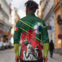 Custom Senegal Champions Football 2026 Long Sleeve Button Shirt Teranga Lions G.O.A.T Mascot - African Renaissance Monument
