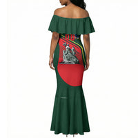 Custom Senegal Champions Football 2026 Mermaid Dress Teranga Lions G.O.A.T Mascot - African Renaissance Monument