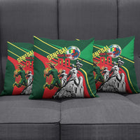 Custom Senegal Champions Football 2026 Pillow Cover Teranga Lions G.O.A.T Mascot - African Renaissance Monument