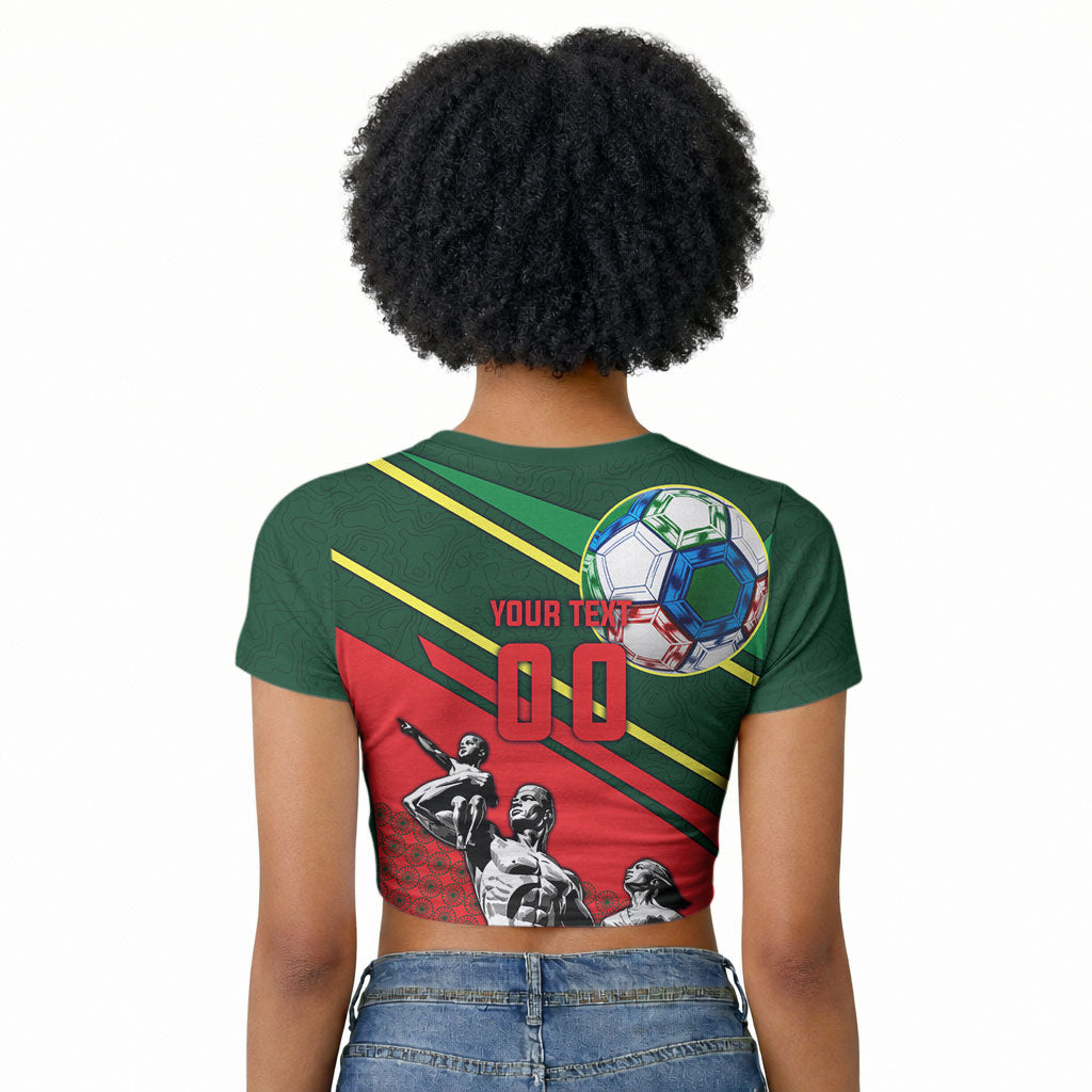 Custom Senegal Champions Football 2026 Raglan Cropped T shirt Teranga Lions G.O.A.T Mascot - African Renaissance Monument