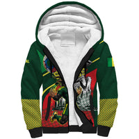 Custom Senegal Champions Football 2026 Sherpa Hoodie Teranga Lions G.O.A.T Mascot - African Renaissance Monument