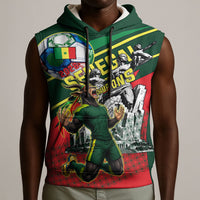 Custom Senegal Champions Football 2026 Sleeveless Hoodie Teranga Lions G.O.A.T Mascot - African Renaissance Monument