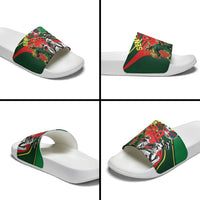 Custom Senegal Champions Football 2026 Slide Sandals Teranga Lions G.O.A.T Mascot - African Renaissance Monument