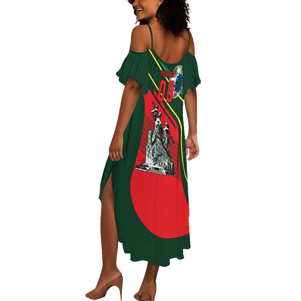Custom Senegal Champions Football 2026 Summer Maxi Dress Teranga Lions G.O.A.T Mascot - African Renaissance Monument
