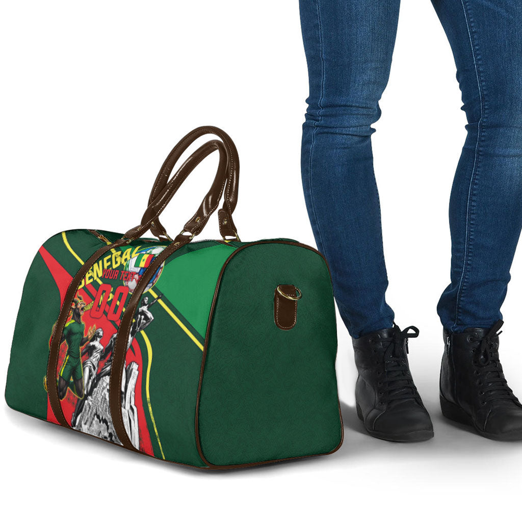 Custom Senegal Champions Football 2026 Travel Bag Teranga Lions G.O.A.T Mascot - African Renaissance Monument