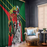 Custom Senegal Champions Football 2026 Window Curtain Teranga Lions G.O.A.T Mascot - African Renaissance Monument