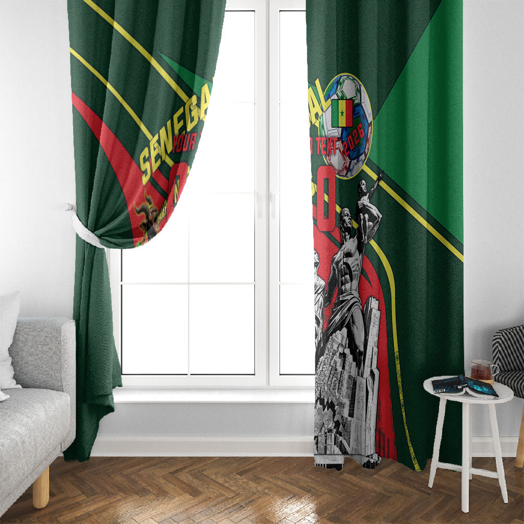 Custom Senegal Champions Football 2026 Window Curtain Teranga Lions G.O.A.T Mascot - African Renaissance Monument