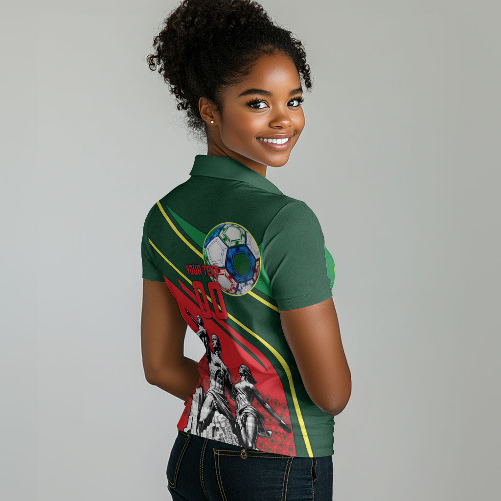 Custom Senegal Champions Football 2026 Women Polo Shirt Teranga Lions G.O.A.T Mascot - African Renaissance Monument