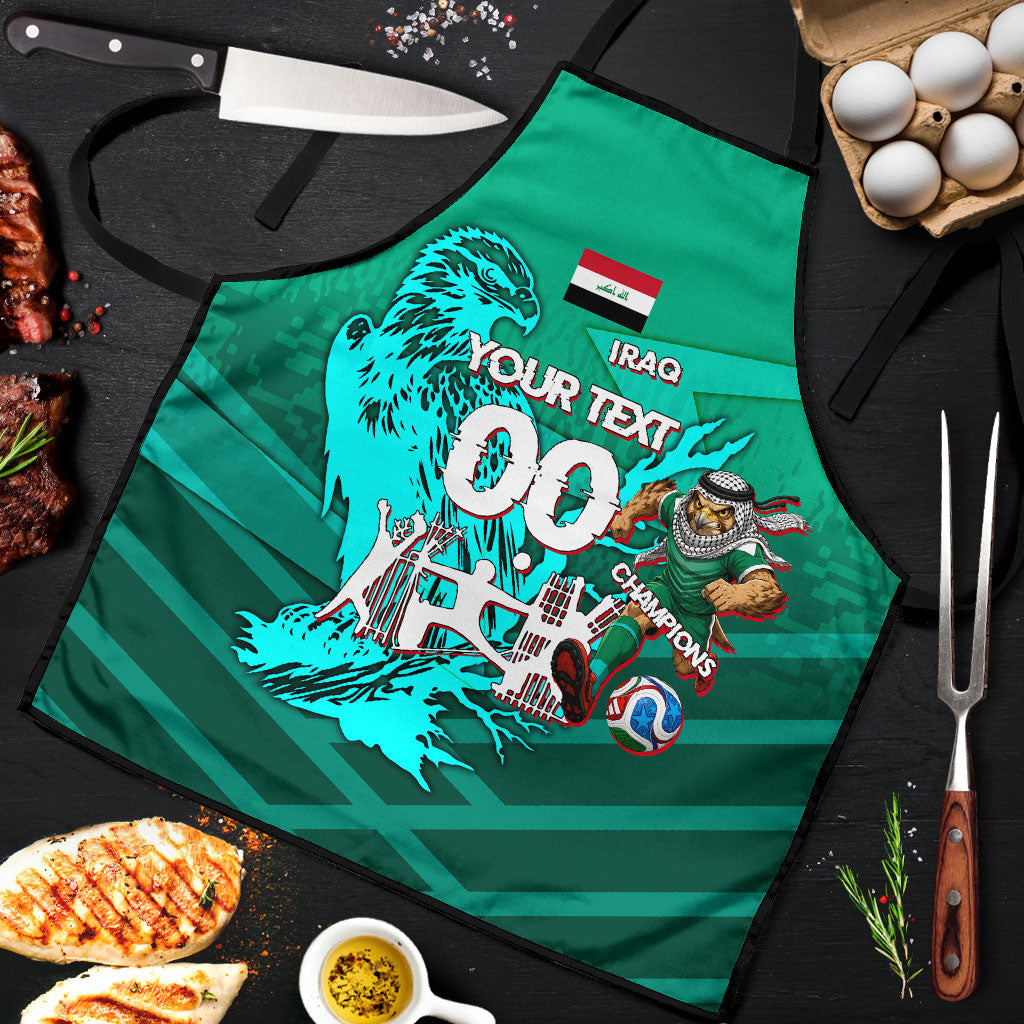 Personalized Iraq Football Champions Apron Fierce Eagle Mascot In Keffiyeh