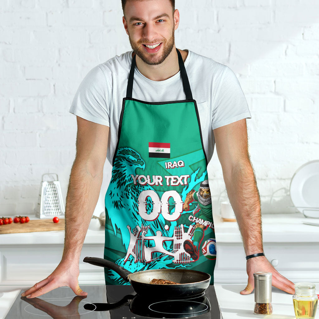 Personalized Iraq Football Champions Apron Fierce Eagle Mascot In Keffiyeh