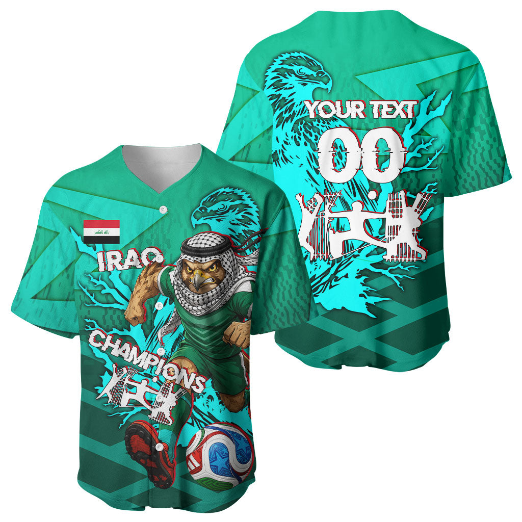 Personalized Iraq Football Champions Baseball Jersey Fierce Eagle Mascot In Keffiyeh