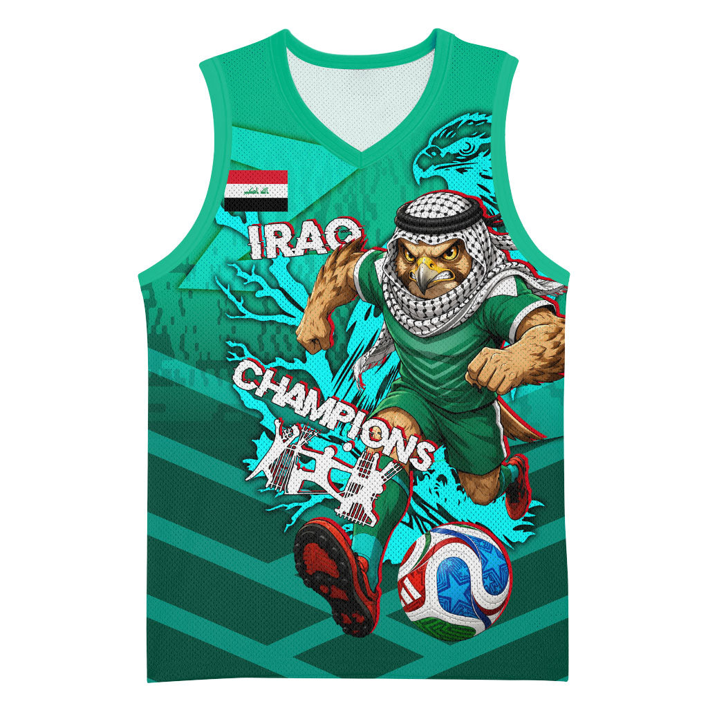 Personalized Iraq Football Champions Basketball Jersey Fierce Eagle Mascot In Keffiyeh