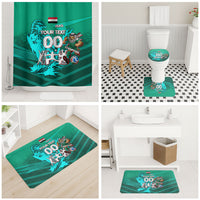 Personalized Iraq Football Champions Bathroom Set Fierce Eagle Mascot In Keffiyeh