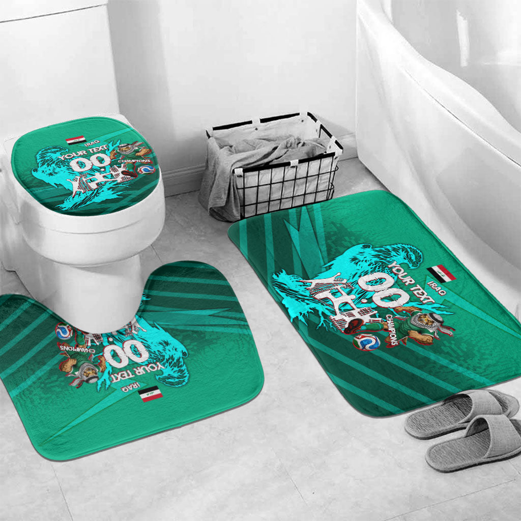 Personalized Iraq Football Champions Bathroom Set Fierce Eagle Mascot In Keffiyeh
