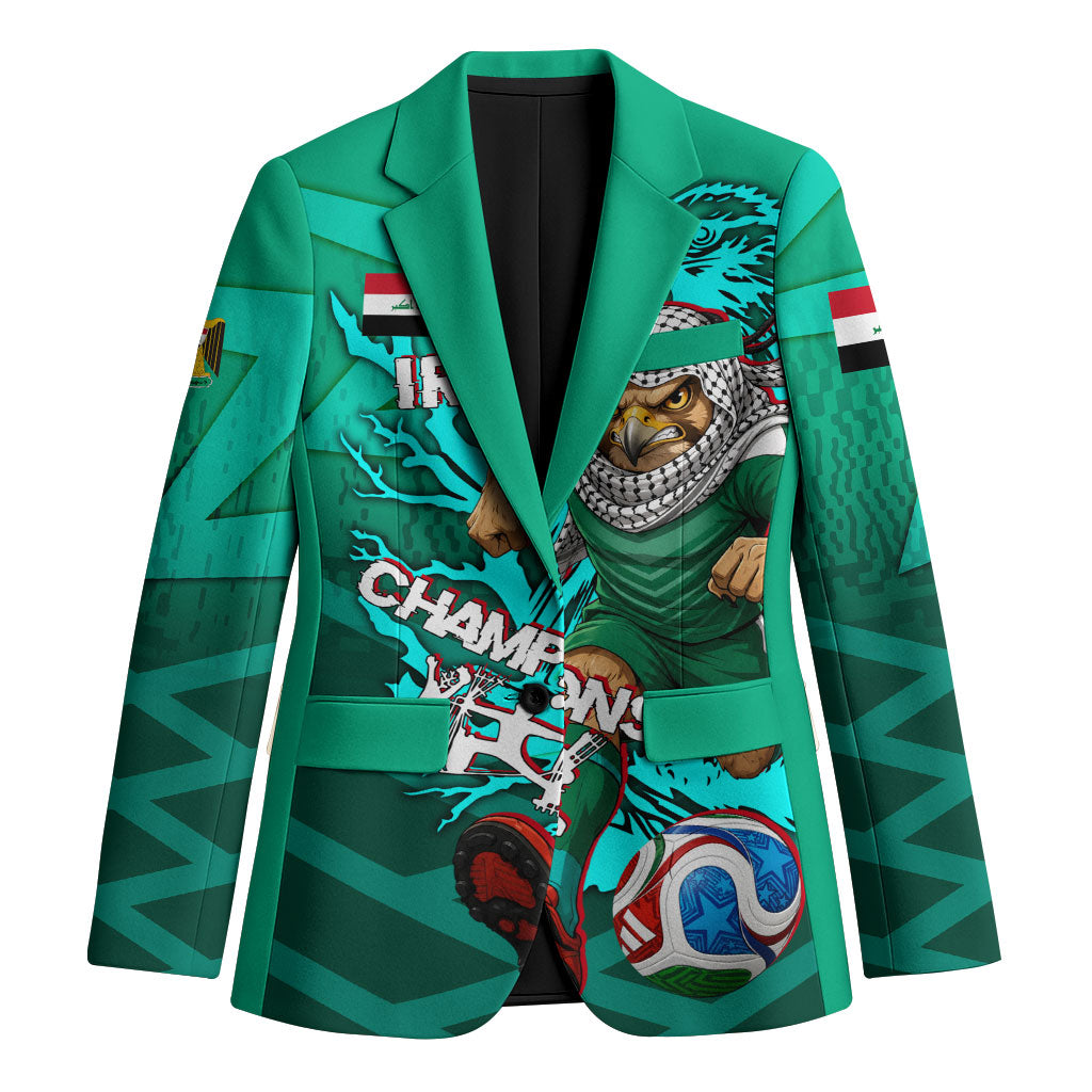 Personalized Iraq Football Champions Blazer Fierce Eagle Mascot In Keffiyeh
