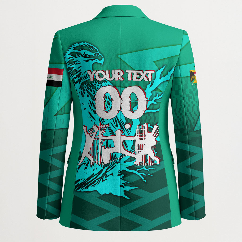 Personalized Iraq Football Champions Blazer Fierce Eagle Mascot In Keffiyeh