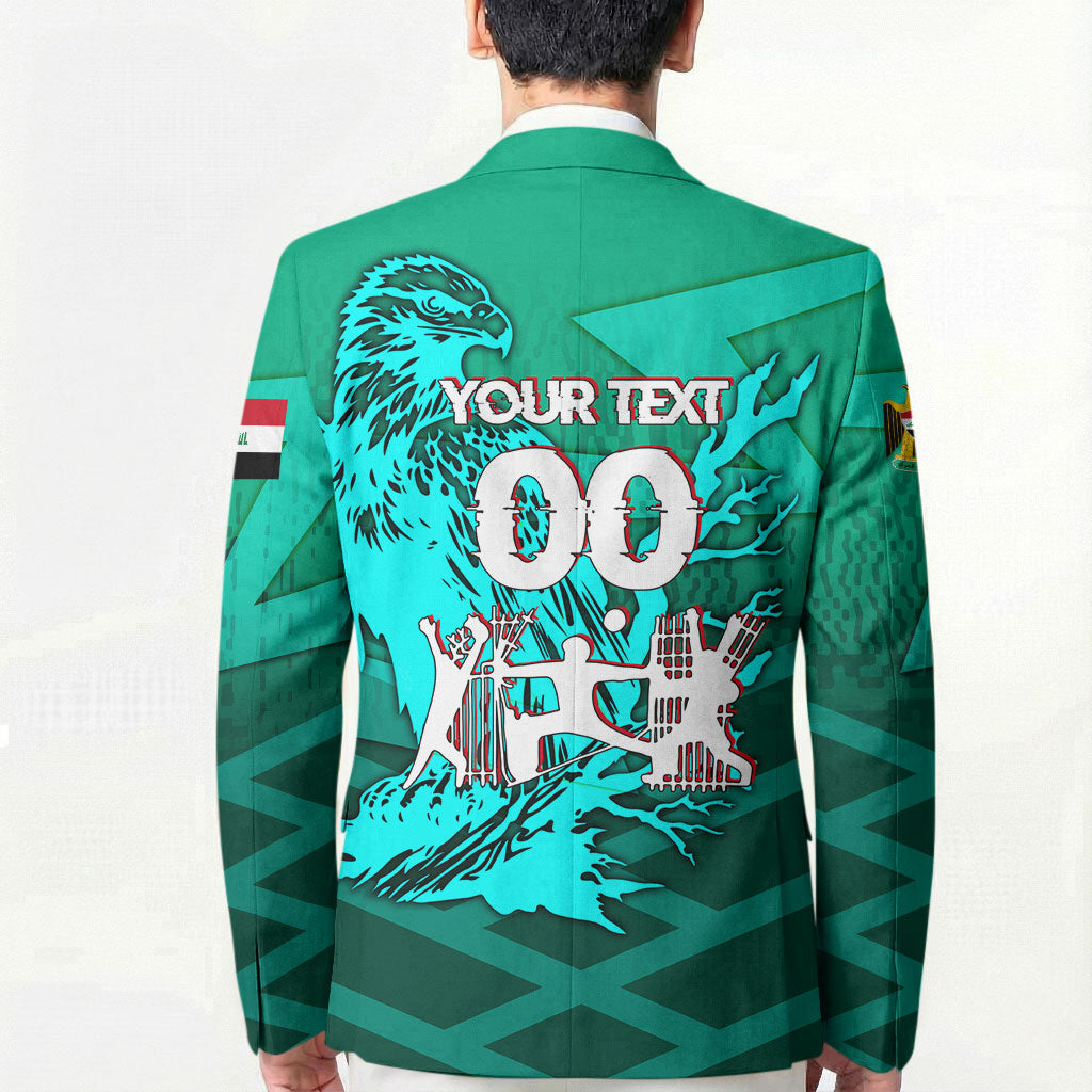 Personalized Iraq Football Champions Blazer Fierce Eagle Mascot In Keffiyeh