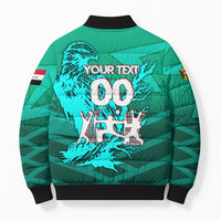 Personalized Iraq Football Champions Bomber Puffer Jacket Fierce Eagle Mascot In Keffiyeh