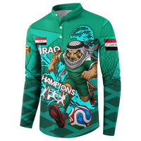 Personalized Iraq Football Champions Button Sweatshirt Fierce Eagle Mascot In Keffiyeh