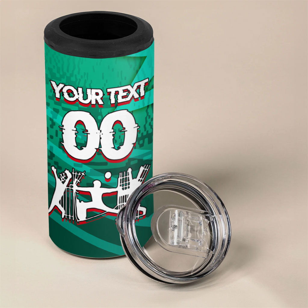 Personalized Iraq Football Champions 4 in 1 Can Cooler Tumbler Fierce Eagle Mascot In Keffiyeh