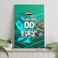 Personalized Iraq Football Champions Canvas Wall Art Fierce Eagle Mascot In Keffiyeh