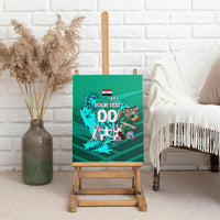 Personalized Iraq Football Champions Canvas Wall Art Fierce Eagle Mascot In Keffiyeh
