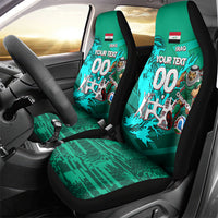 Personalized Iraq Football Champions Car Seat Cover Fierce Eagle Mascot In Keffiyeh
