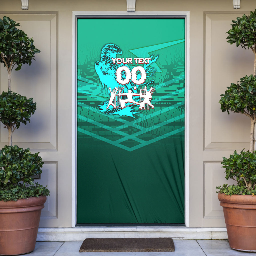 Personalized Iraq Football Champions Door Cover Fierce Eagle Mascot In Keffiyeh