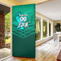 Personalized Iraq Football Champions Door Cover Fierce Eagle Mascot In Keffiyeh