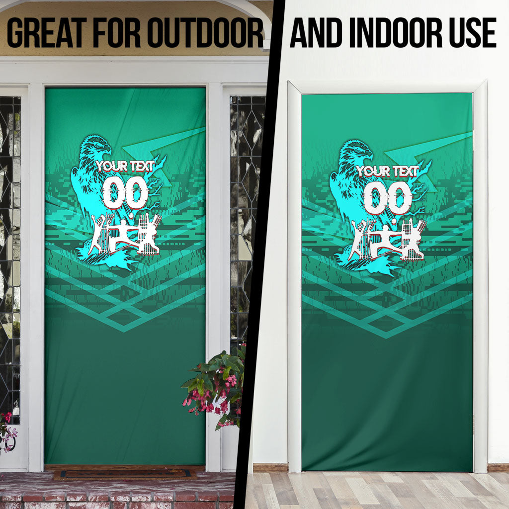 Personalized Iraq Football Champions Door Cover Fierce Eagle Mascot In Keffiyeh