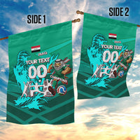 Personalized Iraq Football Champions Garden Flag Fierce Eagle Mascot In Keffiyeh