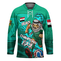 Personalized Iraq Football Champions Hockey Jersey Fierce Eagle Mascot In Keffiyeh