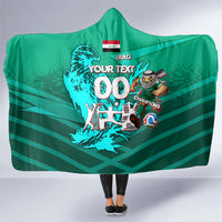 Personalized Iraq Football Champions Hooded Blanket Fierce Eagle Mascot In Keffiyeh