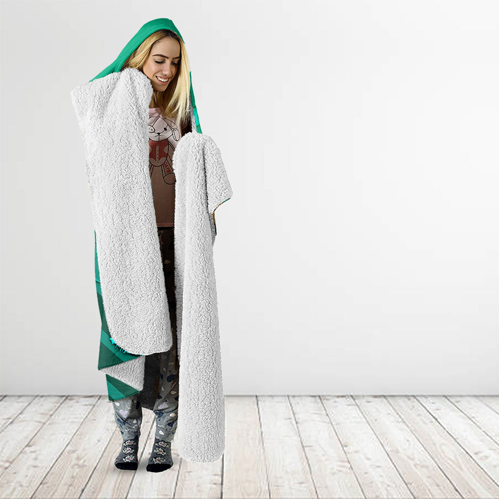 Personalized Iraq Football Champions Hooded Blanket Fierce Eagle Mascot In Keffiyeh