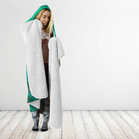 Personalized Iraq Football Champions Hooded Blanket Fierce Eagle Mascot In Keffiyeh