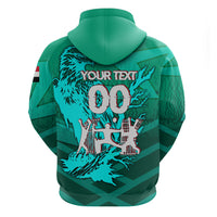 Personalized Iraq Football Champions Hoodie Fierce Eagle Mascot In Keffiyeh