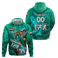 Personalized Iraq Football Champions Hoodie Fierce Eagle Mascot In Keffiyeh