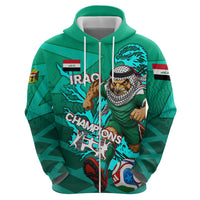 Personalized Iraq Football Champions Hoodie Fierce Eagle Mascot In Keffiyeh