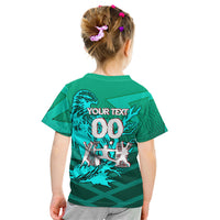 Personalized Iraq Football Champions Kid T Shirt Fierce Eagle Mascot In Keffiyeh