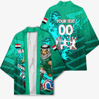 Personalized Iraq Football Champions Kimono Fierce Eagle Mascot In Keffiyeh