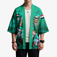 Personalized Iraq Football Champions Kimono Fierce Eagle Mascot In Keffiyeh