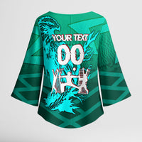 Personalized Iraq Football Champions Kimono Sleeve Blouse Fierce Eagle Mascot In Keffiyeh