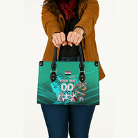Personalized Iraq Football Champions Leather Bag Fierce Eagle Mascot In Keffiyeh