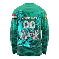 Personalized Iraq Football Champions Long Sleeve Shirt Fierce Eagle Mascot In Keffiyeh