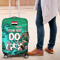 Personalized Iraq Football Champions Luggage Cover Fierce Eagle Mascot In Keffiyeh