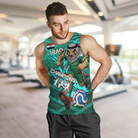 Personalized Iraq Football Champions Men Tank Top Fierce Eagle Mascot In Keffiyeh